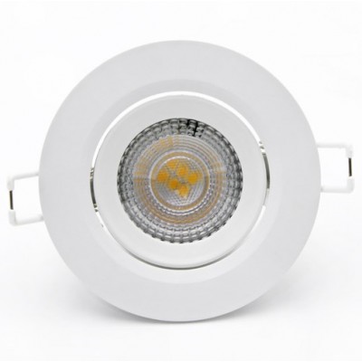 Φωτιστικό LED Χωνευτό Κινητό 5W 230V 400lm 38° 3000K Θερμό Φως Λευκό 21-051000